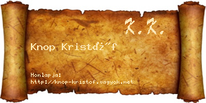 Knop Kristóf névjegykártya